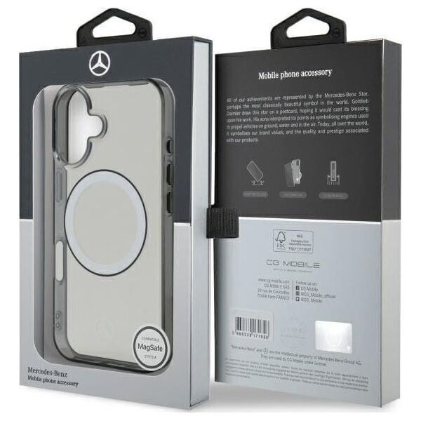 Mercedes Mercedes MEHMP16S23HUOKC iPhone 16 6.1"   transparent hardcase Printed logo MagSafe
