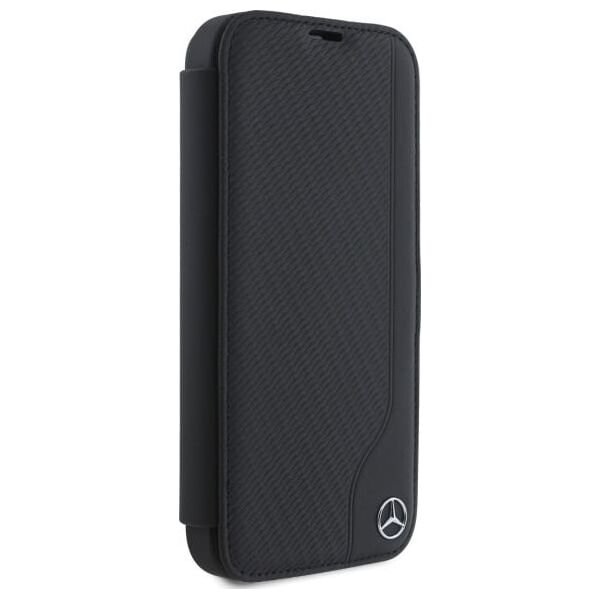 Mercedes Mercedes MEBKP16S23RBGVK iPhone 16 6.1"   czarny/black bookcase Leather Wood Imitation