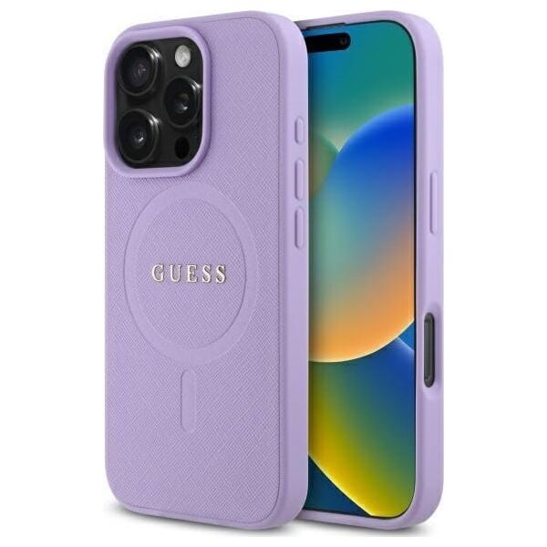 Guess Guess GUHMP16LPSAHMCU iPhone 16 Pro 6.3"  fioletowy/purple hardcase Saffiano MagSafe