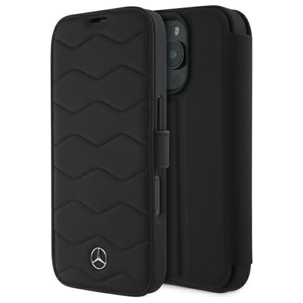Mercedes Mercedes MEBKP16X23RWRSK iPhone 16 Pro    Max 6.9" czarny/black bookcase MB Waves Leather
