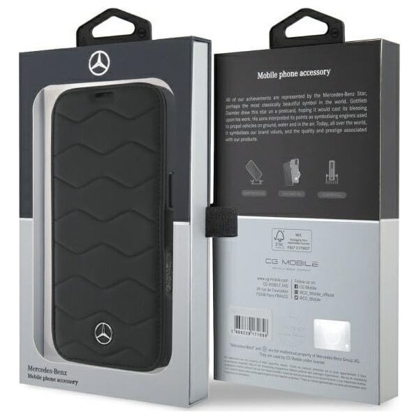 Mercedes Mercedes MEBKP16X23RWRSK iPhone 16 Pro    Max 6.9" czarny/black bookcase MB Waves Leather