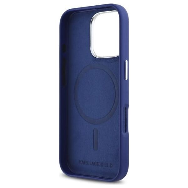 Karl Lagerfeld Karl Lagerfeld KLHMP16LPGMSRPB iPhone 16  Pro 6.3" niebieski/blue hardcase FW Metal Plate MagSafe