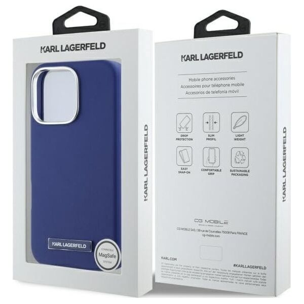 Karl Lagerfeld Karl Lagerfeld KLHMP16LPGMSRPB iPhone 16  Pro 6.3" niebieski/blue hardcase FW Metal Plate MagSafe