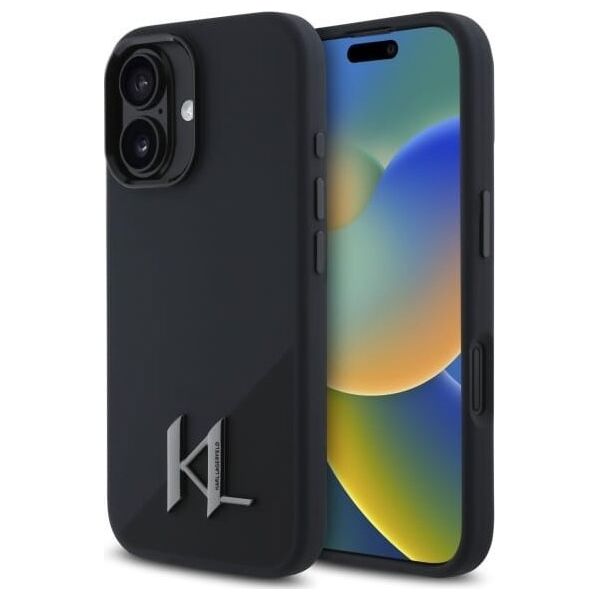 Karl Lagerfeld Karl Lagerfeld KLHMP16SSCMKMPCK iPhone    16 6.1" czarny/black hardcase Silicone Shadow Metal Initial MagSafe
