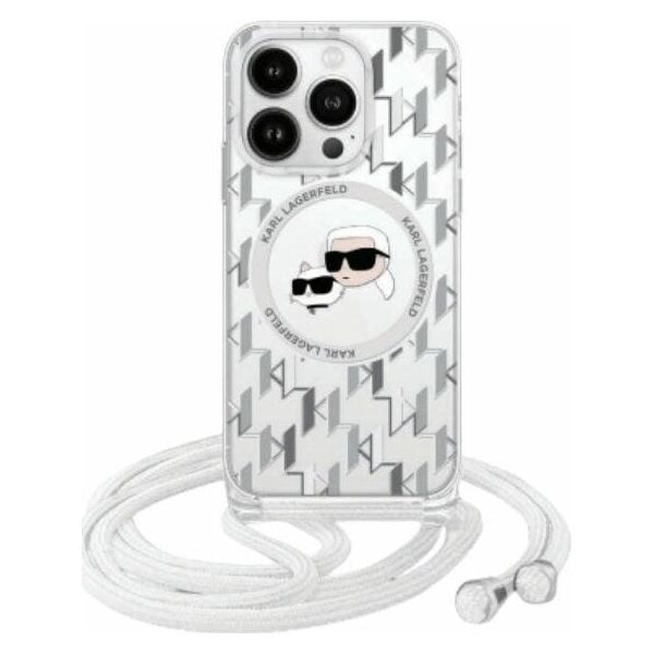 Karl Lagerfeld Karl Lagerfeld KLHMP16XHCKCKLCT iPhone    16 Pro Max 6.9" transparent hardcase IML Crossbody Monogram Karl & Choupette Head MagSafe