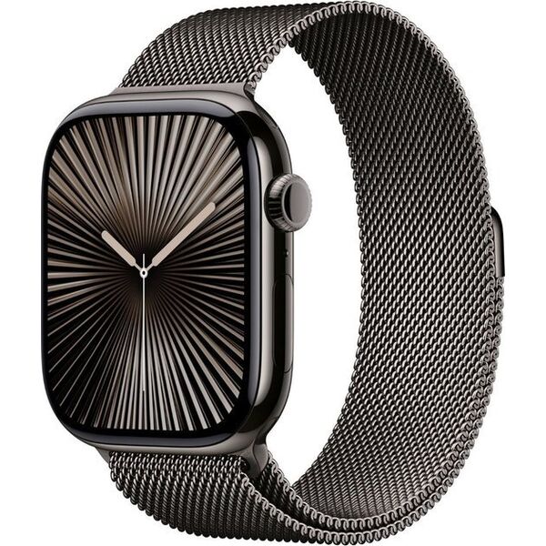 Smartwatch Apple Watch 10 GPS + Cellular 46mm Slate Titanium Milanese Loop Czarny  (MC7R4QF/A)