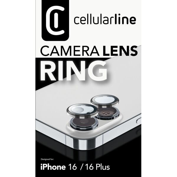 Cellular Line Cellularline Camera Lens Protection Ring iPhone 16/Plus Clear
