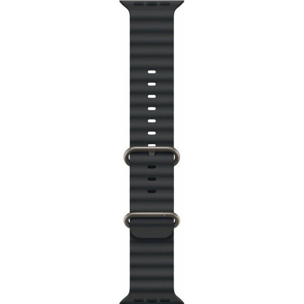Apple 49mm Black Ocean Band - Natural Titanium Finish