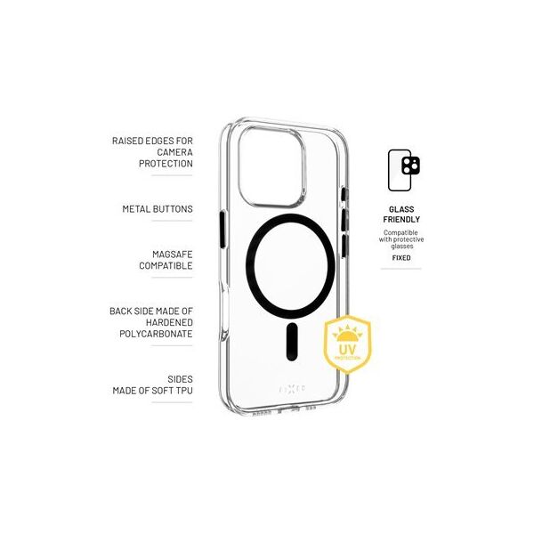 Fixed Fixed | MagPurity | Back Cover | Apple | iPhone 16 Pro Max | TPU | Clear, Black