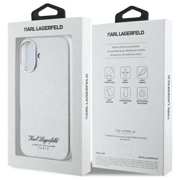 Karl Lagerfeld Karl Lagerfeld KLHCP16SPGWCMKHG iPhone    16 6,1" hardcase szary/grey hotel RSG