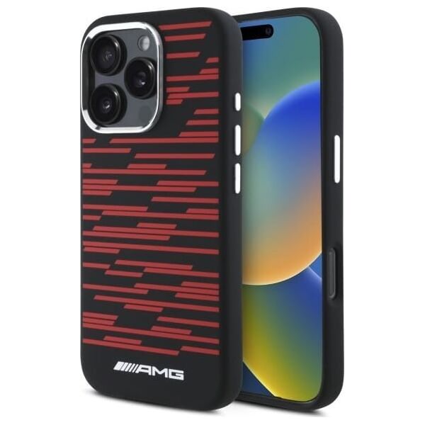 Mercedes AMG AMHMP16X24SSRRK iPhone 16 Pro Max     6.9" czarny/black hardcase Silicone Graphics MagSafe