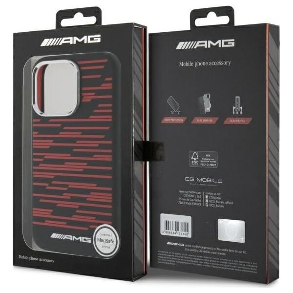 Mercedes AMG AMHMP16X24SSRRK iPhone 16 Pro Max     6.9" czarny/black hardcase Silicone Graphics MagSafe