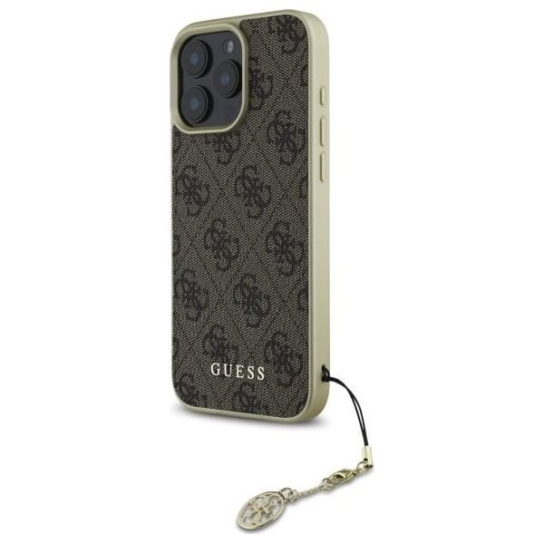 Guess Guess GUHCP16LGF4GBR iPhone 16 Pro 6.3"   brązowy/brown hardcase 4G Charms Collection