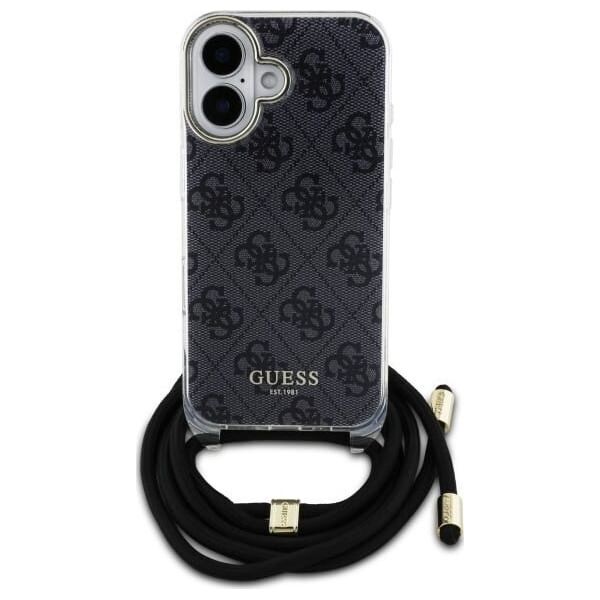 Guess Guess GUHCP16SHC4SEK iPhone 16 6.1"       czarny/black hardcase Crossbody Cord 4G Print
