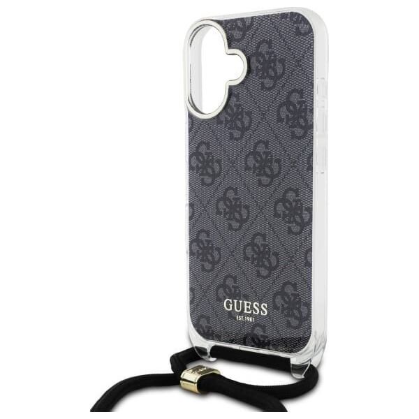 Guess Guess GUHCP16SHC4SEK iPhone 16 6.1"       czarny/black hardcase Crossbody Cord 4G Print