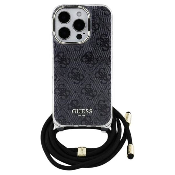 Guess Guess GUHCP16SHC4SEK iPhone 16 6.1"       czarny/black hardcase Crossbody Cord 4G Print