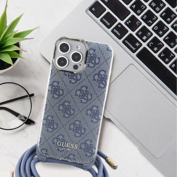 Guess Guess GUHCP16SHC4SEK iPhone 16 6.1"       czarny/black hardcase Crossbody Cord 4G Print