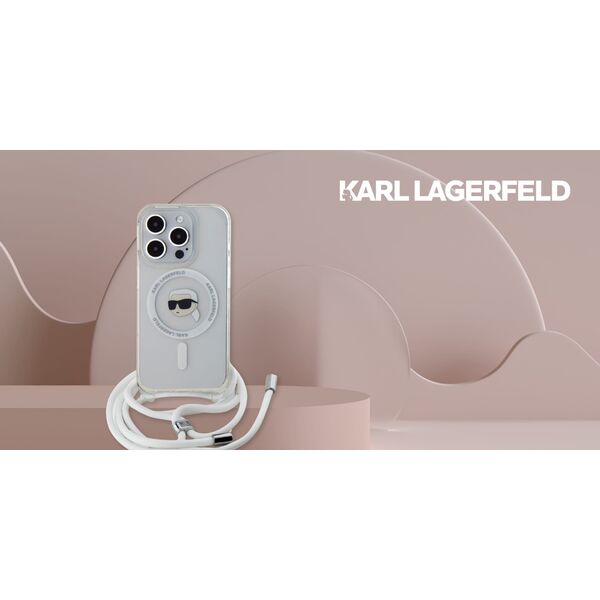 Karl Lagerfeld Karl Lagerfeld KLHMP16XHCKHNT iPhone 16   Pro Max 6.9" hardcase transparent Crossbody IML Karl Head Magsafe