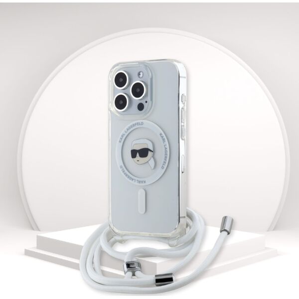 Karl Lagerfeld Karl Lagerfeld KLHMP16XHCKHNT iPhone 16   Pro Max 6.9" hardcase transparent Crossbody IML Karl Head Magsafe