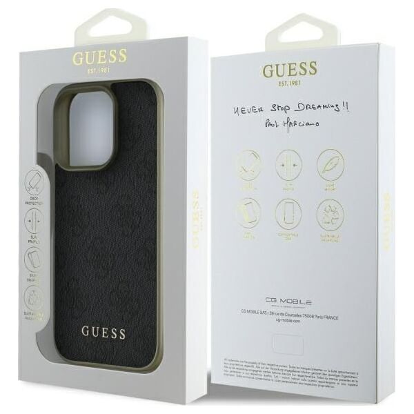 Guess Guess GUHCP16LGF4GGR iPhone 16 Pro 6.3"   czarny/black hardcase 4G Charms Collection