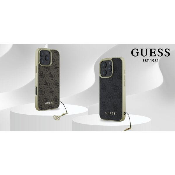 Guess Guess GUHCP16LGF4GGR iPhone 16 Pro 6.3"   czarny/black hardcase 4G Charms Collection