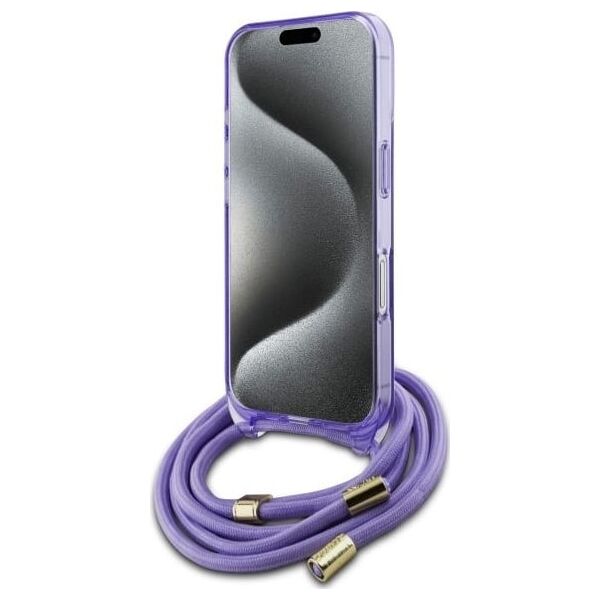 Guess Guess GUHMP16SHCTSGNSU iPhone 16 6.1"     fioletowy/purple hardcase Crossbody Cord Script MagSafe