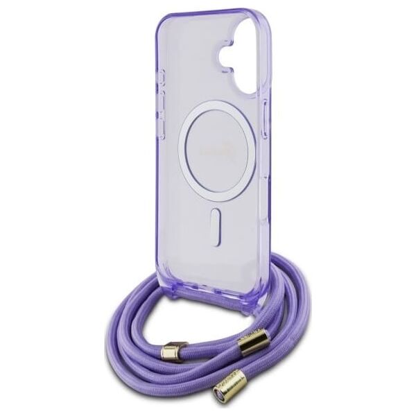 Guess Guess GUHMP16SHCTSGNSU iPhone 16 6.1"     fioletowy/purple hardcase Crossbody Cord Script MagSafe