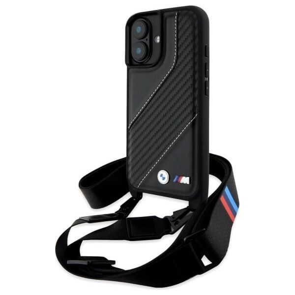 BMW BMW BMHCP16M23PSCCK iPhone 16 Plus 6.7"   czarny/black hardcase M Edition Carbon Stripe & Strap