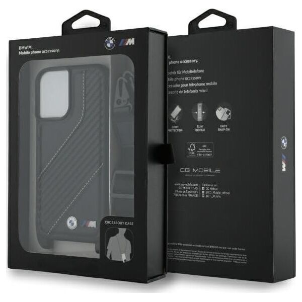 BMW BMW BMHCP16M23PSCCK iPhone 16 Plus 6.7"   czarny/black hardcase M Edition Carbon Stripe & Strap
