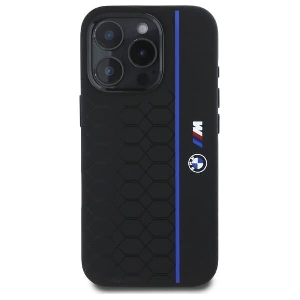 BMW BMW BMHMP16L23SHEB iPhone 16 Pro 6.3"     czarny/black hardcase Silicone Hexagon Blue Line MagSafe
