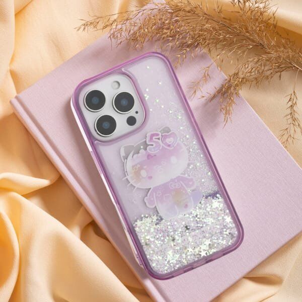 Hello Kitty Hello Kitty HKHCP16LL50PPU iPhone 16 Pro  6.3" fioletowy/purple hardcase Liquid Glitter 50TH Anniversary Party