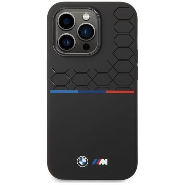 BMW BMW BMHCP15L22SMPK iPhone 15 Pro 6.1" czarny/black Silicone Pattern