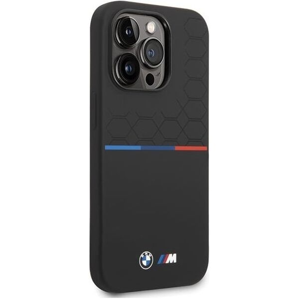 BMW BMW BMHCP15L22SMPK iPhone 15 Pro 6.1" czarny/black Silicone Pattern