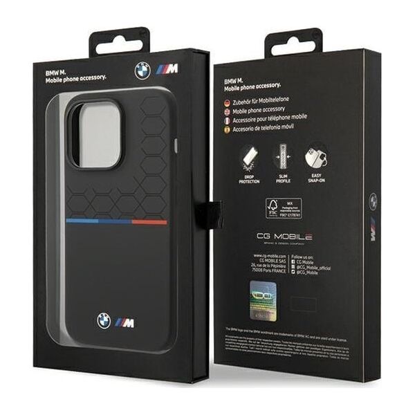 BMW BMW BMHCP15L22SMPK iPhone 15 Pro 6.1" czarny/black Silicone Pattern