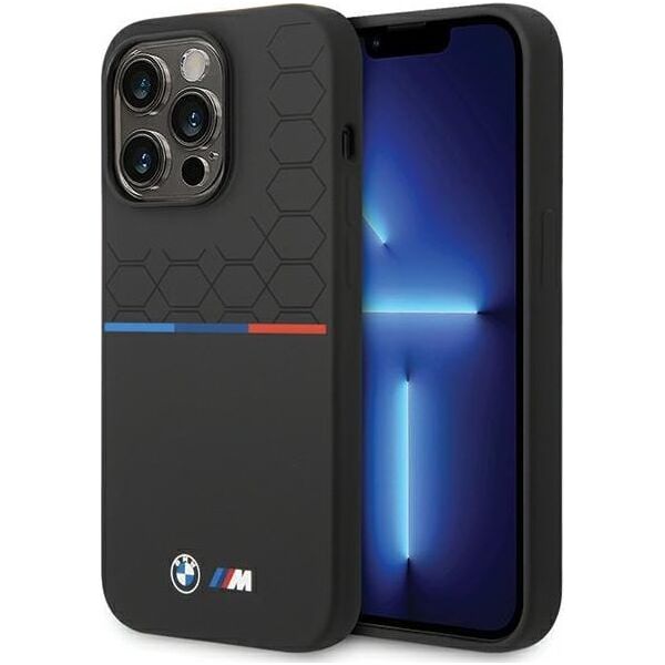 BMW BMW BMHCP15L22SMPK iPhone 15 Pro 6.1" czarny/black Silicone Pattern