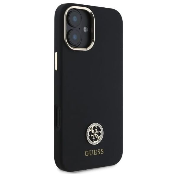 Guess Guess GUHCP16SM4DGPK iPhone 16 6.1"       czarny/black hardcase Silicone Logo Strass 4G
