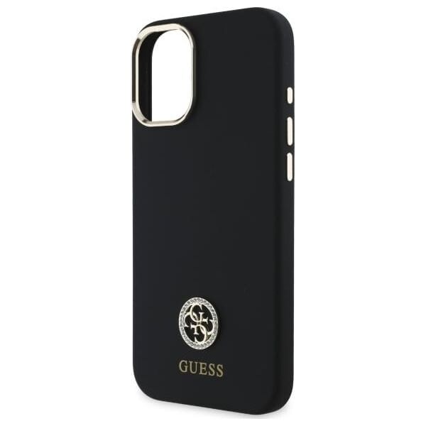 Guess Guess GUHCP16SM4DGPK iPhone 16 6.1"       czarny/black hardcase Silicone Logo Strass 4G