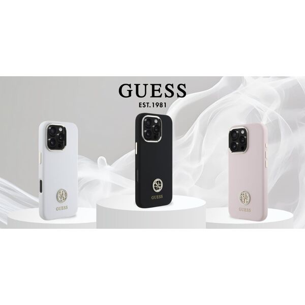 Guess Guess GUHCP16SM4DGPK iPhone 16 6.1"       czarny/black hardcase Silicone Logo Strass 4G