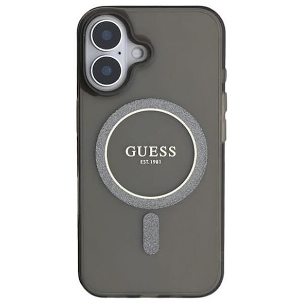 Guess Guess GUHMP16LHFGEREK iPhone 16 Pro 6.3"  czarny/black hardcase IML Glitter Circle MagSafe