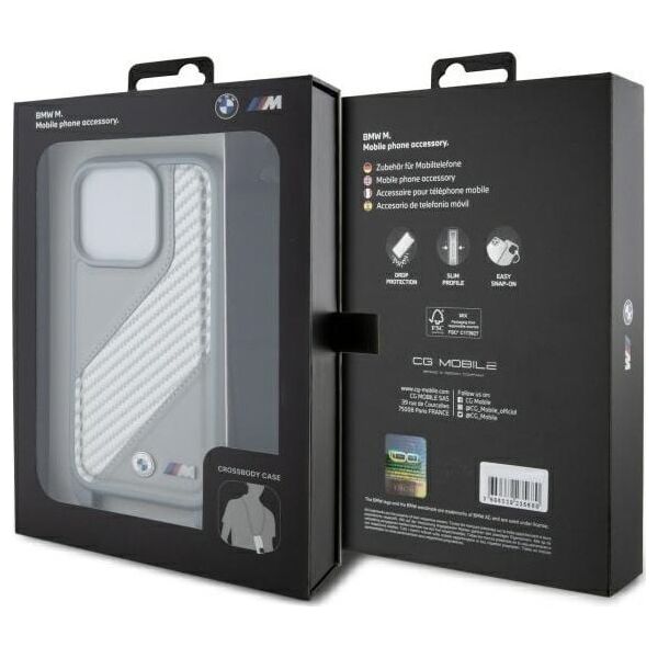 BMW BMW BMHCP16X23PSCCG iPhone 16 Pro Max     6.9" szary/grey hardcase M Edition Carbon Stripe & Strap