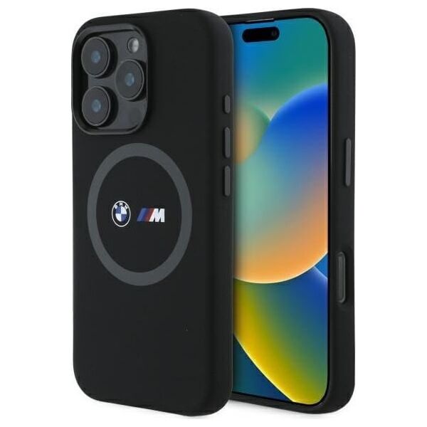 BMW BMW BMHMP16X23SROK iPhone 16 Pro Max      6.9" czarny/black hardcase M Silicone Printed Ring MagSafe