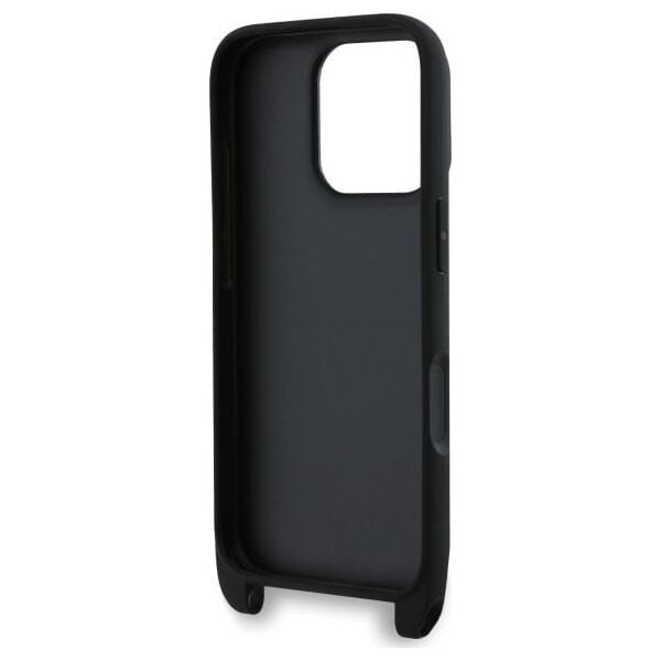 Karl Lagerfeld Karl Lagerfeld KLHCP16LSAKCPBK iPhone 16  Pro 6.3" czarny/black hardcase Saffiano Karl&Choupette Metal Pin CBDY Strap