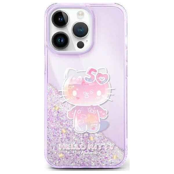 Hello Kitty Hello Kitty HKHCP16SL50PPU iPhone 16      6.1" fioletowy/purple hardcase Liquid Glitter 50TH Anniversary Party