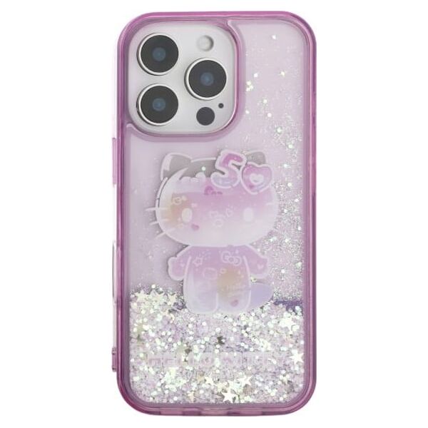 Hello Kitty Hello Kitty HKHCP16SL50PPU iPhone 16      6.1" fioletowy/purple hardcase Liquid Glitter 50TH Anniversary Party