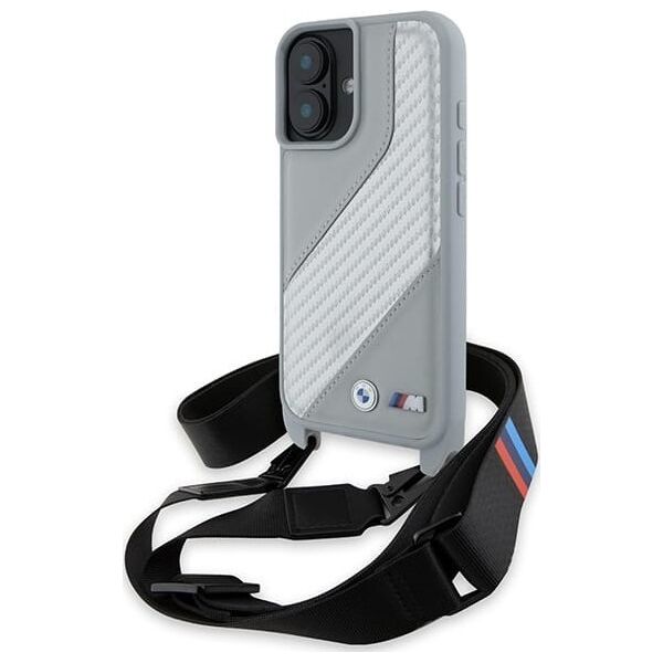BMW BMW BMHCP16S23PSCCG iPhone 16 6.1"        szary/grey hardcase M Edition Carbon Stripe & Strap
