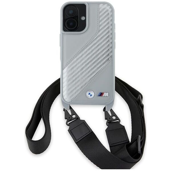 BMW BMW BMHCP16S23PSCCG iPhone 16 6.1"        szary/grey hardcase M Edition Carbon Stripe & Strap