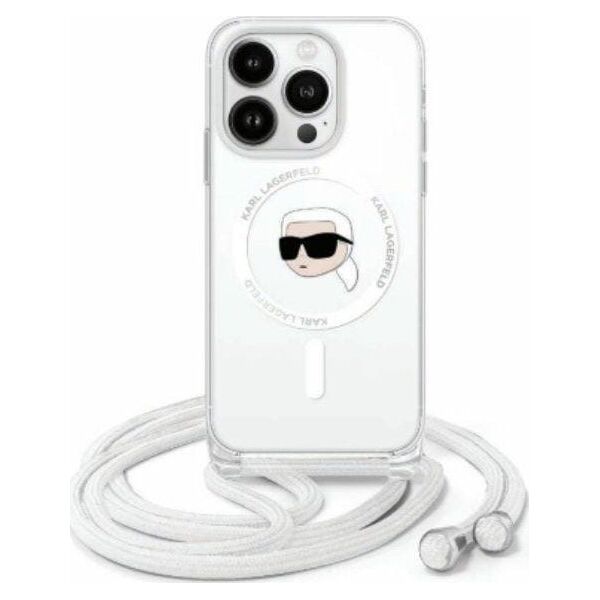 Karl Lagerfeld Karl Lagerfeld KLHMP16SHCKHNT iPhone 16   6.1" hardcase transparent Crossbody IML Karl Head Magsafe