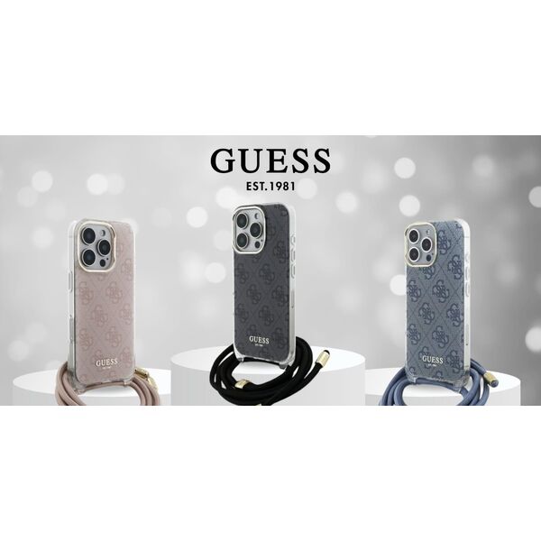 Guess Guess GUHCP16LHC4SEW iPhone 16 Pro 6.3"   brązowy/brown hardcase Crossbody Cord 4G Print