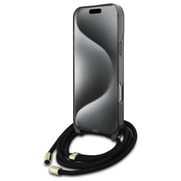 Guess Guess GUHMP16LHCTSGNSK iPhone 16 Pro      6.3" czarny/black hardcase Crossbody Cord Script MagSafe