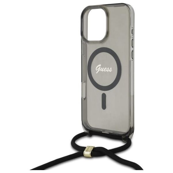 Guess Guess GUHMP16LHCTSGNSK iPhone 16 Pro      6.3" czarny/black hardcase Crossbody Cord Script MagSafe